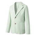 thumbnail image 4 of Boys Seersucker Blazer Jacket, Lightweight Breathable Kids Casual Dressy Suit Coat, Modern‑Fit Long Sleeve Outerwear for Back to School Daily Leisure Wear(Light Green,5-6 Years), 4 of 8