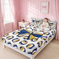 thumbnail image 2 of Erosebridal Volleyball Ball Bow Fitted Sheet for Girls, Sporty Athletic Team Play Queen Bedding, 3-Pieces 1 Fitted Sheet and 2 Pillowcases, 2 of 6