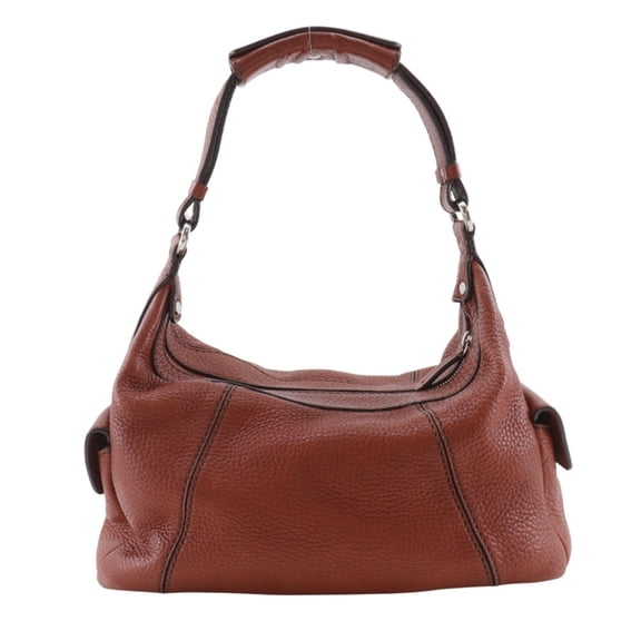 Pre-Owned Tod's (TOD'S) Leather Shoulder Bag, Brown, A5 Size, Zipper Closure, Women's