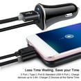 thumbnail image 4 of USB C Car Charger,FiveBox 3.4A Fast Charging Car Charger Adapter with 3ft Type C Cable Car Phone Charger USB C Cable Type C Car Charger Cigarette Lighter Adapter,Black, 4 of 7
