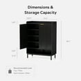 thumbnail image 5 of EYYTHUNG Fluted Shoe Cabinet, Large Wooden Shoe Storage Cabinet with Hanging Rod, Modern Tall Freestanding Shoe Rack Organizer, 5 of 8