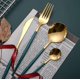 thumbnail image 2 of Vajilla de acero inoxidable Cuchillo de cena Tenedor Cuchara Cuchara de té Juego de cubiertos occidentales Rojo, Acero inoxidable, Rojo, 2 of 4