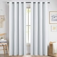 thumbnail image 2 of Room Darkening Blackout Grommet Curtains Thermal Insulated Solid Curtains Panel, Window Drapes for Living Room, Bedroom & Window (Set of 2 Panels, 42" W x 45" L) { Greyish White }, 2 of 8