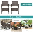 thumbnail image 5 of Wubio Set of 2 Patio Dining Chairs Outdoor PE Wicker Chairs with Soft Cushions, All-Weather Rattan Chairs for Garden Backyard Lawn Poolside Balcony, 5 of 7