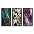thumbnail image 2 of Designart "Liquid Gold and Turquoise Dreams Marble Art" Abstract Painting Framed Wall Art Set Of 3 - Gold Modern Frame Canvas Set For Living Room Decor, 2 of 6