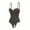 Black, variant on Gmluru Women Shapewear Tummy Control Bodysuit Thin Style Lace Sexy Transparent Shoulder Strap Chest Support Bodysuit Black S-2XL