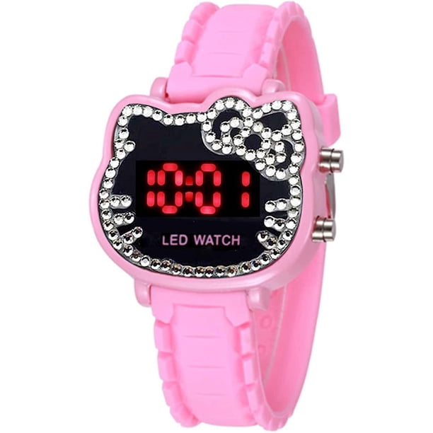 Liangnv Moda Vestido para Mujer Deportes al Aire Libre Reloj eléctrico Correa de Silicona Rosa Reloj de Cuarzo Pantalla Digital LED