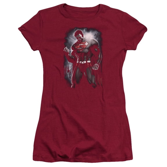 Superman Light Of The Sun Junior Women's T-Shirt Sheer Cardinal