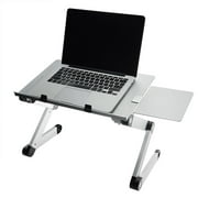 Portable Adjustable Laptop Stands Aluminum Bed Tray Computer Desk with 2 Cooling Fans and Removable Mouse Pad,Fit for Notebook Macbook Up to 17 inches