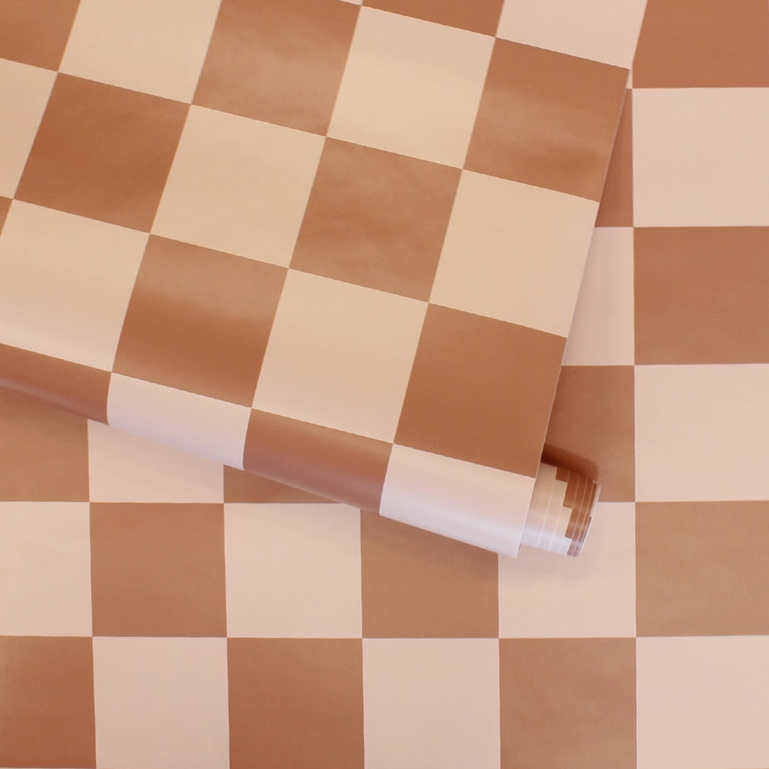 Tempaper Checkmate Pink Peel and Stick Wallpaper, 20.5" x 16.5'