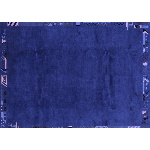 Ahgly Company Indoor Rectangle Abstract Blue Modern Area Rugs, 5' x 7'