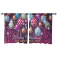 thumbnail image 6 of Christmas Sheer Curtains 45 Inch Length 2 Panels Set, Semi Transparent Voile Rod Pocket Curtains for Living Dining Room Bedroom Drapes Xmas Colorful Weeping Balls Purple Floral, 6 of 8