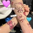 thumbnail image 3 of Pegatinas de tatuajes falsos de Hello Kitty para niños, tatuajes temporales de dibujos animados, arte corporal DIY, colección de dibujos animados Kawaii, 60/30 unidades, venta al por mayor, 3 of 4