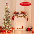 thumbnail image 2 of Patiojoy 7.5FT Snow Flocked Pencil Pre-lit Christmas Tree with Flexible Stand Thick Leaves LED Lights, 2 of 8