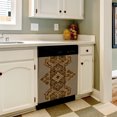 thumbnail image 3 of Geometric gold brown design art Dishwasher Magnet Cover Decorative Sticker for Home Cabinet Kitchen 23" x26", 3 of 5