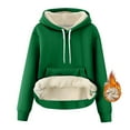thumbnail image 6 of cocolona Womens Fleece Hoodies Winter Warm Long Sleeve Hooded Sweatshirts Fashion Casual Solid Color Pullover Tops, 6 of 7