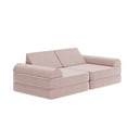 thumbnail image 2 of BizChair 56" Modular Kids Play Couch with 6 Soft Foam Sectional Sofa Pieces in Blush, 2 of 21