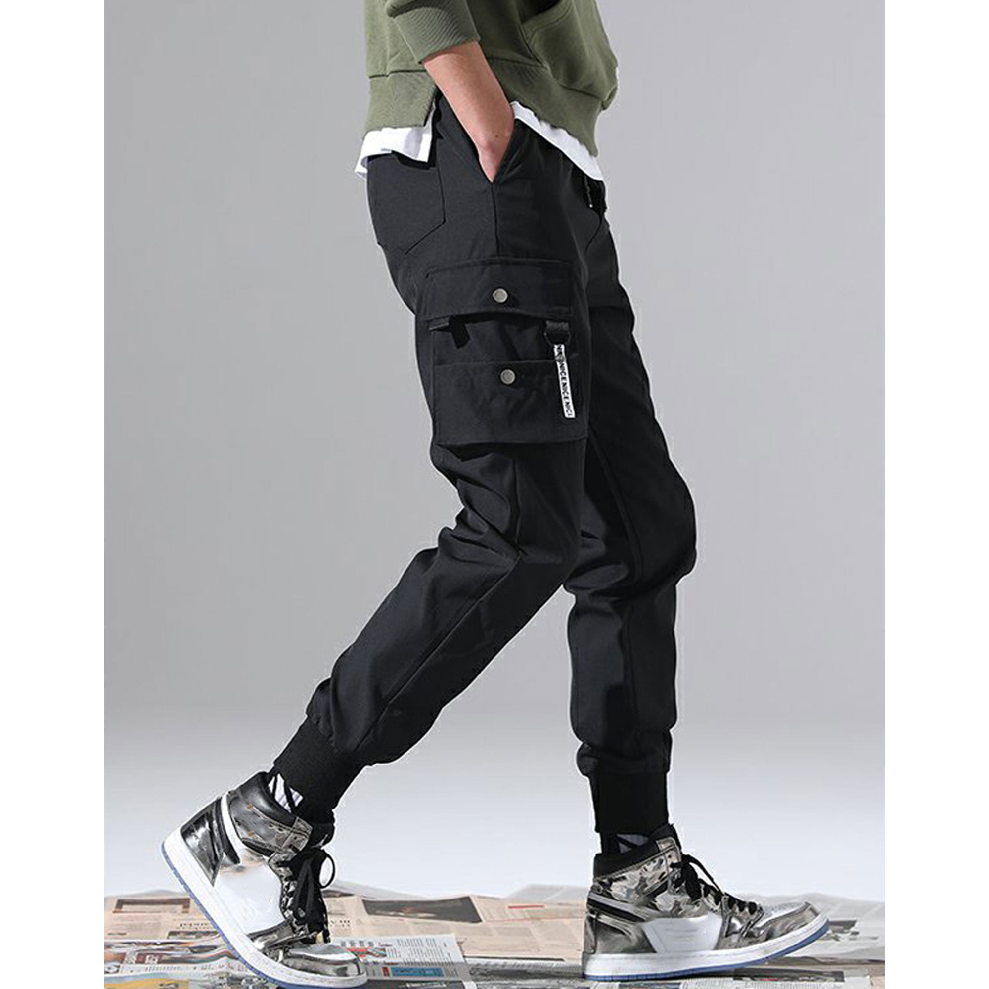 River Island Tapered Cargo Pants In Khaki in Green for Men | Lyst UK