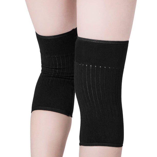 Calentador de rodillas de punto térmico, manga de rodilla artrítica, almohadilla elástica para la noche, banda de soporte, alivio del dolor de rodilla, mangas para calentar las rodillas (XL)