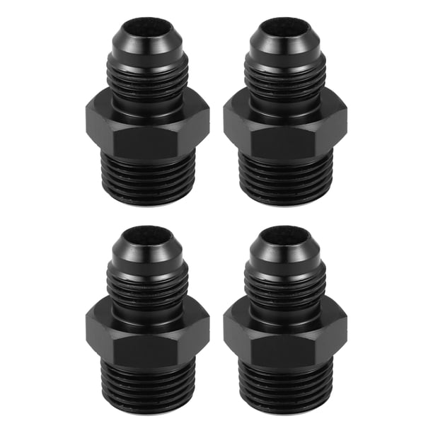 4uds AN6 Macho a 3/8" NPT Macho Coche Flare Reductor Manguera RacorNegro