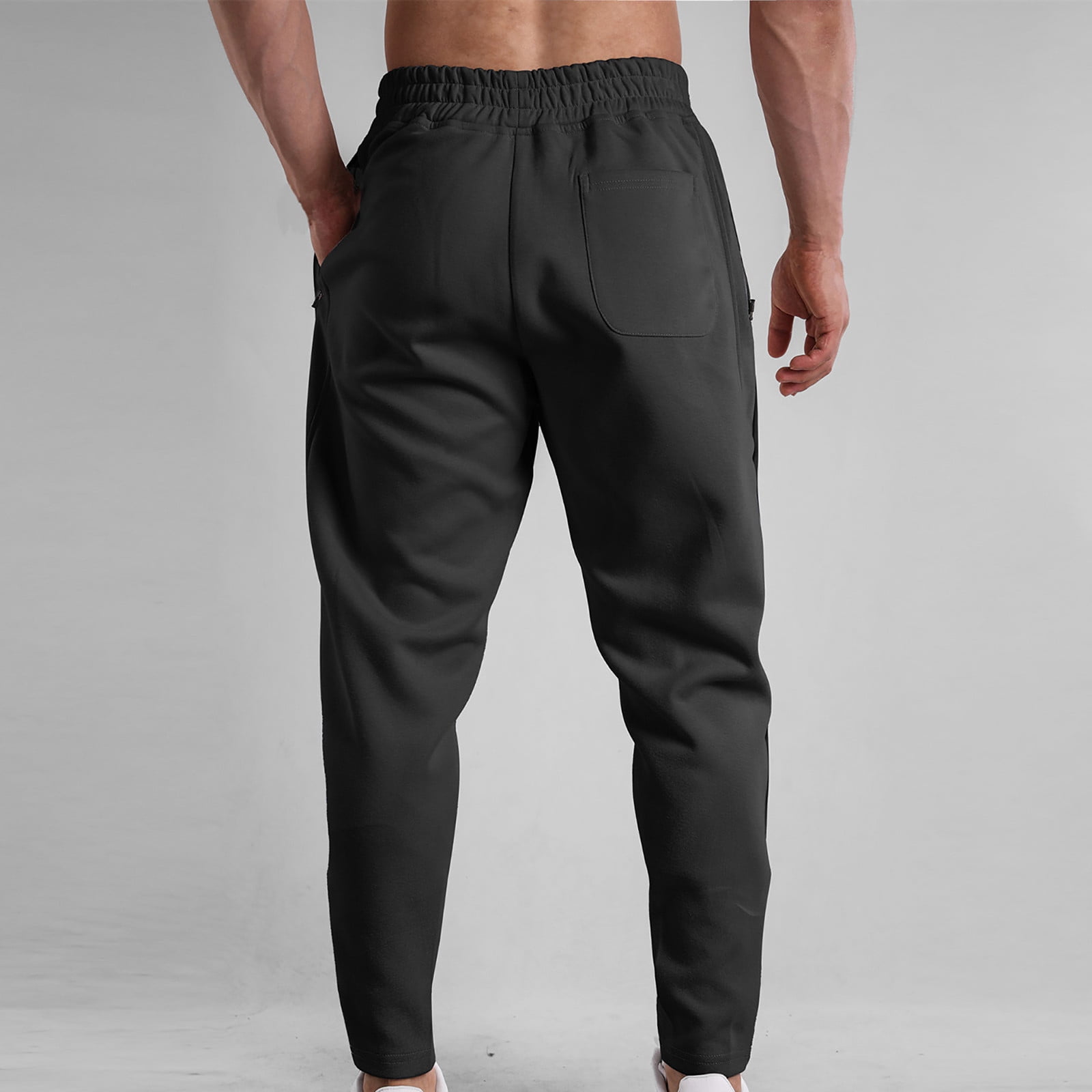 Htigea Clearance 2024 Cinch Bottom Sweatpants for Men Drawstring Joggers Comfort Soft Cotton Jogging Long Pants Elastic Waistband Athletic Running Workout Pants M-3XL