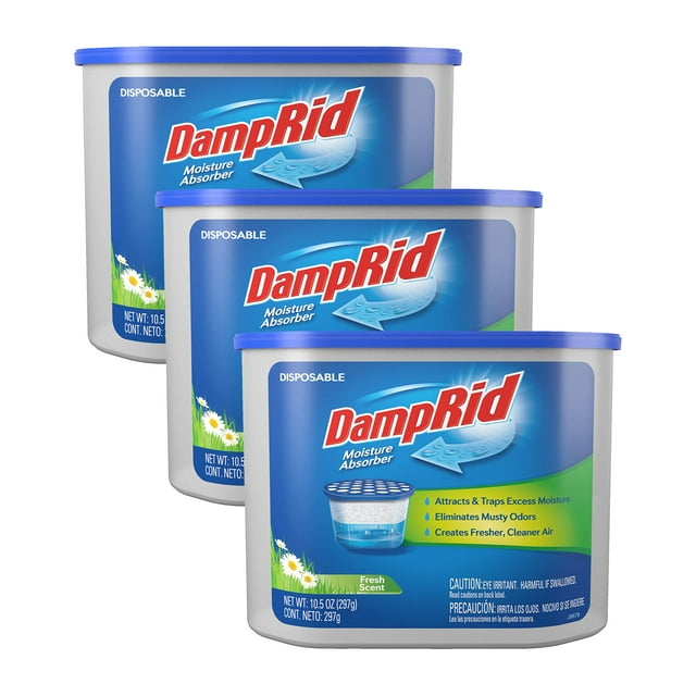 Absorbedor de humedad DampRid Fresh Scent desechable, 310 ml, paquete de 3