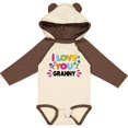 thumbnail image 3 of Inktastic I Love You Granny with Flowers Girls Long Sleeve Baby Bodysuit, 3 of 5