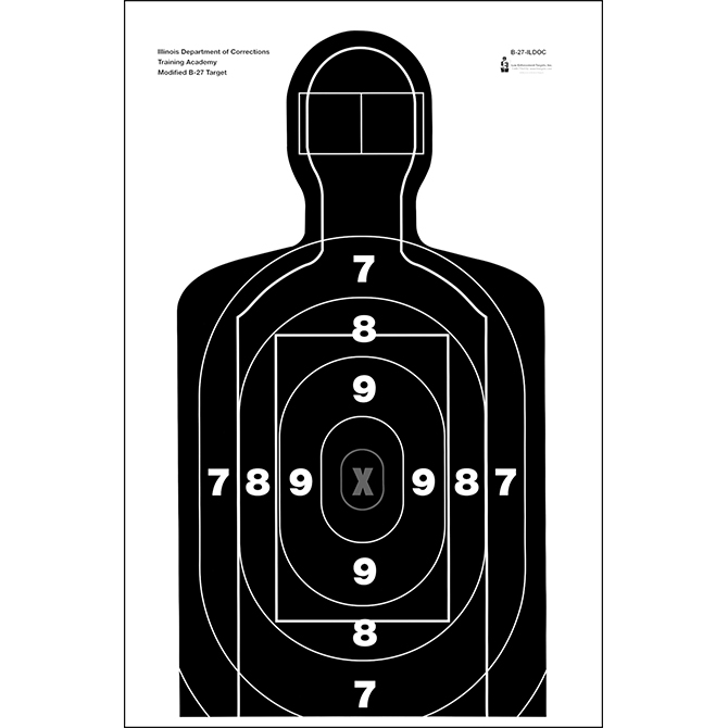 50 Pcs of Illinois Dept. of Corrections Modified B27 Target Ink Black