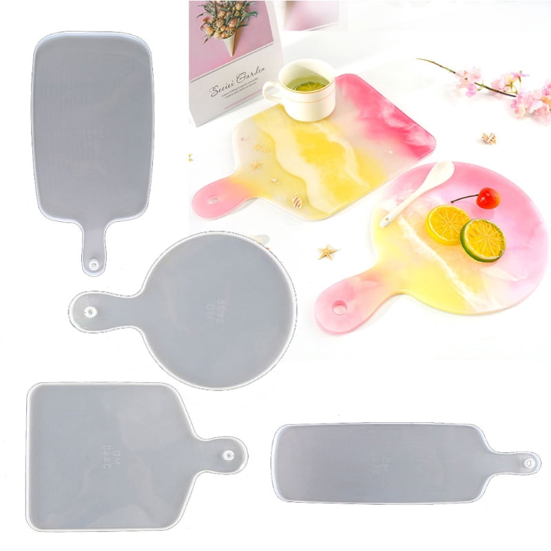 4Pcs Resin Tray Molds DIY Board Silicone Molds for DIY Resin Art Gift Home Decor