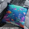 thumbnail image 2 of Castle Fairy Cartoon Marine Fish Fabric by the Yard 1 Yard for Boys Girls, Colorful Underwater World Home Decor Fabric by the Yard, Coastal Coral Sewing Fabric, 2 of 6