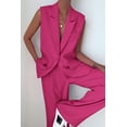 thumbnail image 2 of Conjunto PRETTYGARDEN Chaleco sin Mangas Pantalón Palazzo Rojo Rosado M, 2 of 8