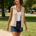 thumbnail image 7 of MaFYtyTPR Women's Sleeveless Zip Up Hoodie Vest Lightweight Casual Hooded Jacket with Chest Pockets for Outdoor Activities Khaki XXXL, 7 of 7