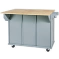thumbnail image 6 of Glavbiku Rolling Kitchen Cart with Drop-Leaf Countertop,Island Cart with 3 Drawer for Kitchen,Blue, 6 of 15