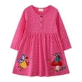 thumbnail image 1 of MIASHUI Robe Fleurie à Manches Longues pour Filles, Robes Décontractées pour Tout-Petits, Rose Vif, 4-5 Ans, 1 of 6