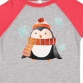 thumbnail image 4 of Inktastic Cute Winter Penguin in Hat and Scarf with Snowflakes Boys or Girls Toddler T-Shirt, 4 of 5
