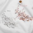 thumbnail image 2 of Tocados de hojas y flores de enredaderas de cristal para boda de plata, accesorios para el cabello de boda para novia (oro rosa), 2 of 5