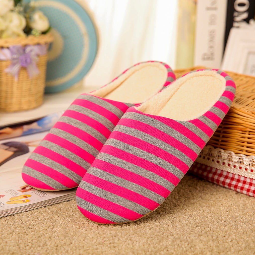 US Soft Couple Indoor Floor Soft Non-slip Slippers Flock House Home Shoes Sandal 