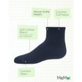 thumbnail image 3 of MeMoi Kids' 3 Pair Pack Mid Cut Cotton Blend Socks, 4-5, Navy, 3 of 12