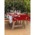 thumbnail image 2 of Outdoor Tablecloth with Umbrella Hole and Zipper, Red Christmas Rectangle Table Cloth 60x120 Inch Waterproof Tablecloth, Santa Snowman Xmas Gifts Snowflake Winter Picnic Table Cover for Patio Camping, 2 of 7