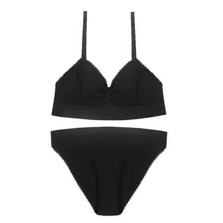 

Women S Fashion Style Bra Traditional Gather Wipe Chest Cute Black Pajamas Set