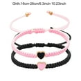 thumbnail image 3 of Luxcidy Set of 2 Colorful Heart Beaded Matching Bracelets for Couples and Friendships, Couples Gift for Anniversary, Heart Braided Leather Rope Bangle Wrist Adjustable Bracelets Valentines Gifts (A), 3 of 6