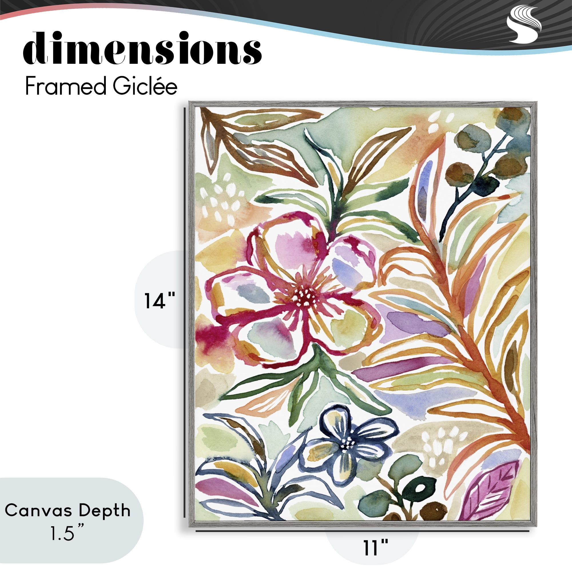 Stupell Industries Colorful Garden Impressions Gray Framed Giclee Art, design by Lisa Nohren