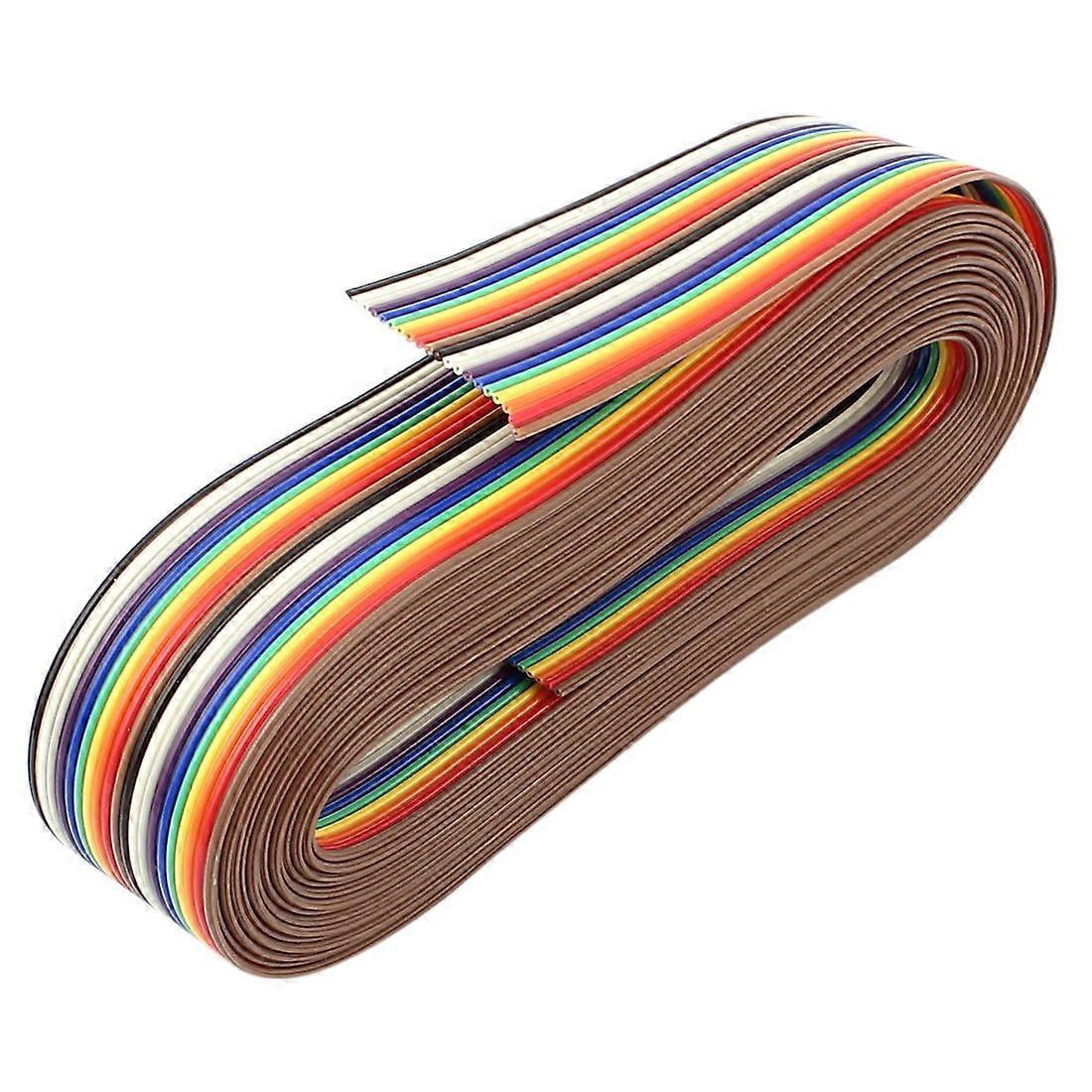Cable plano de cinta IDC de 3,66 m y 20 pines de color arcoíris ...