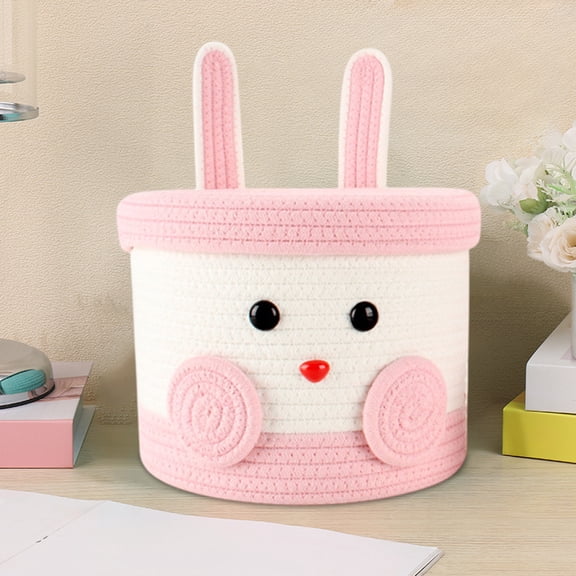 Easter Basket Stuffers Gift for Toddler Girl Boy,Easter Bunny Woven Basket - Colorful Cotton Rope Storage Basket for Sundries, Snacks, and Toys