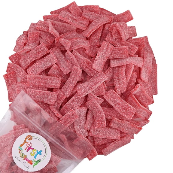 FirstChoiceCandy Sour Mini Strip Gummy Belts, Mini Bites Kosher Gummies (Strawberry- 2 Pound  )