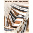 thumbnail image 5 of Hammock Chair  Swing Max 500 Lbs 2 Cushions Included Metal Spreader Bar with Anti-Slip Grooves Portable  Chair Side Pocket Large Macrame Bohemian Chair Indoor Outdoor, 5 of 7