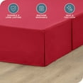 thumbnail image 3 of Bare Home Double Brushed Bed Skirt - Premium 1800 Collection - 15-inch Drop - King, Red, 3 of 10