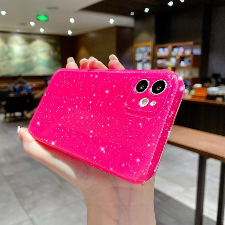 Compatible with iPhone 11 Case, Clear Glitter Neon Soft Silicone