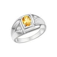 thumbnail image 5 of Rylos 14K White Gold Classic 6X4MM Oval Citrine & Sparkling Diamond Ring - Birthstone Jewelry for Men -Size 13, 5 of 8