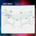 thumbnail image 3 of FDW L Shaped Desk Corner Gaming Desk with Large Desktop Studying Working Desk, White, 3 of 7